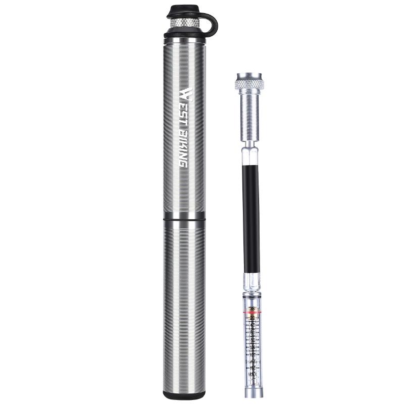 WEST BIKING Bicycle Pump 160PSI High Pressure With Hose Aluminum Alloy Pump MTB Road Bike Schrader Presta Valve Tire Inflator
