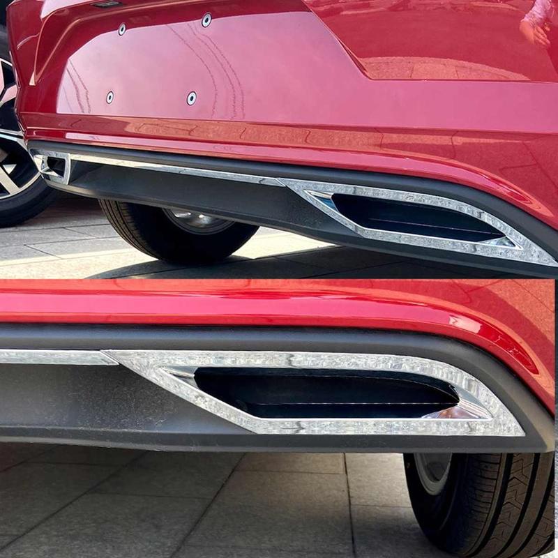 1Pair Rear Bumper Diffuser Lip Spoiler Air outlet Exhaust Strip Cover Trim For Volkswagen For VW Polo MK6 Polo Plus 2018 +