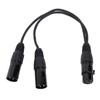 XLR Splitter Cable 3 Pin Female To Dual Male Patch Y Cable Balanced Microphone Cord