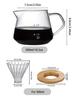 Leeseph Pour Over Coffee Maker, Glass Carafe Coffee with Glass Coffee Filter, Drip Coffee Maker Set for Home or Office, 300ml
