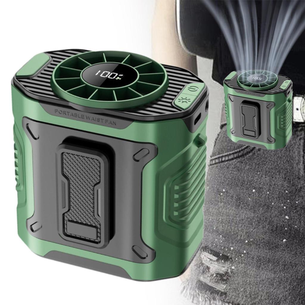 Регулируемый вентилятор с креплением на талии, 100 скоростей и шейным шнуром для персонального охлаждения