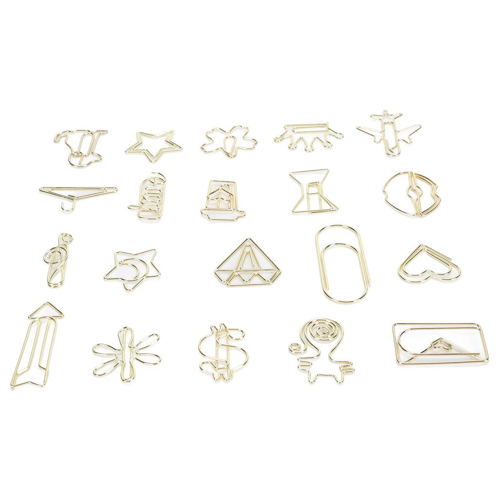 100 шт., фигурные скрепки для бумаг, предотвращающие скольжение, милые декоративные металлические закладки, скрепки для документов