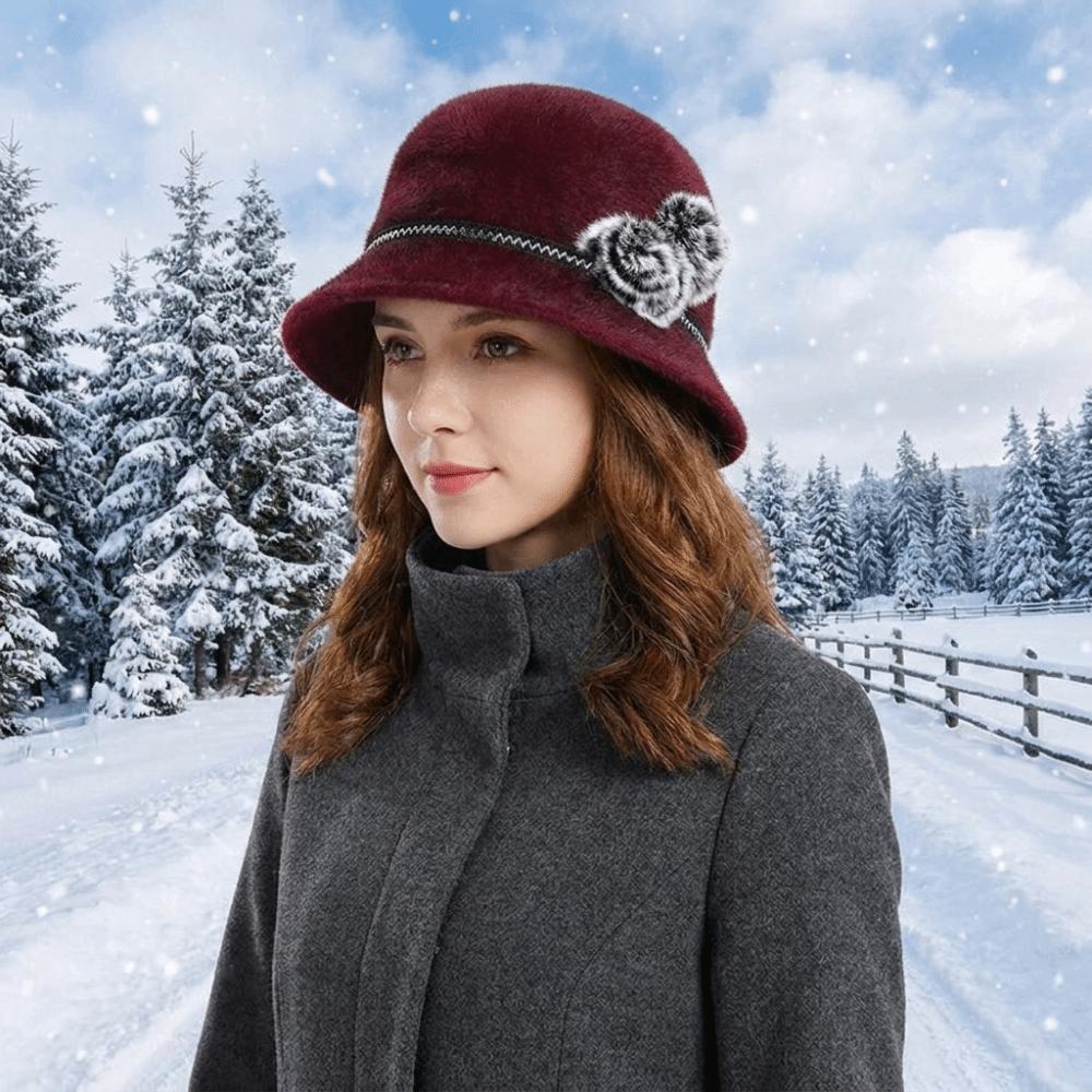 Imitation Fur Topper Hat Solid Color Woolen Bucket Hat Fashion Fisherman Hat Church