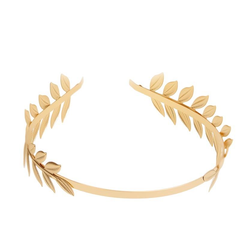 Ретро Золотой Цвет Лист Повязка на Голову Головной Убор Корона Тиара Головной Убор Богиня Греческое Украшение для Головы Свадебные Аксессуары для Волос Невесты