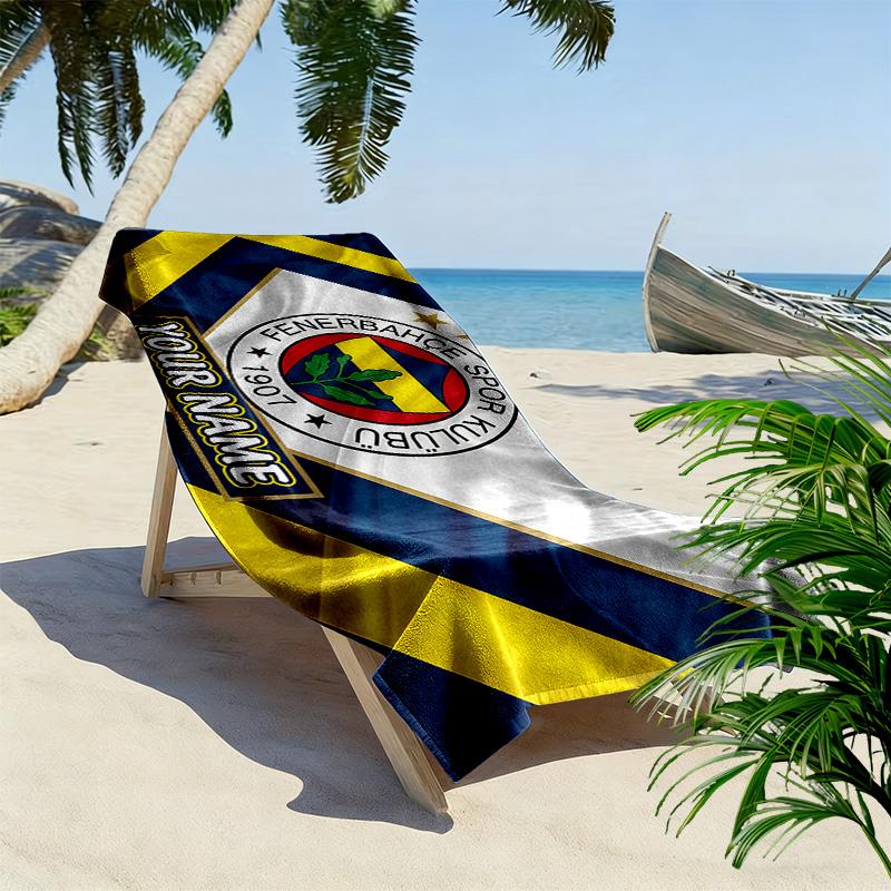 Fenerbahce Spor Kulübü Print Beach Towel, Large Soft Quick Dry Towel for Beach Camping Swimming