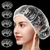 300/100/Piece Heavy-Duty Elastic High-Quality Disposable Shower Caps - Transparent Plastic