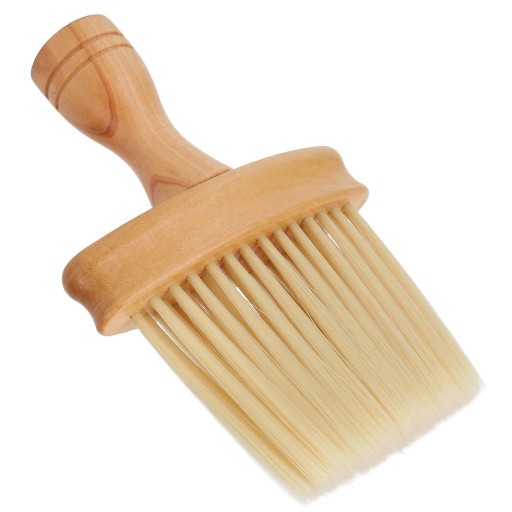 Nylon Barber Brush Wooden Handle Anti-Static Neck Duster Portable Durable Keyboard Cleaning Brush Hair Cutting