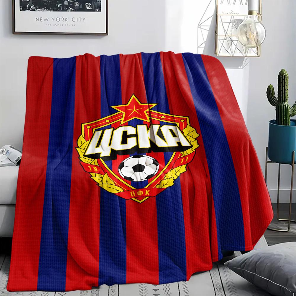 1Pc CSKA Moscow Print Flannel Blanket High Quality Warm Comfortable Cover for All Seasons Perfect for Gifts Home Decor