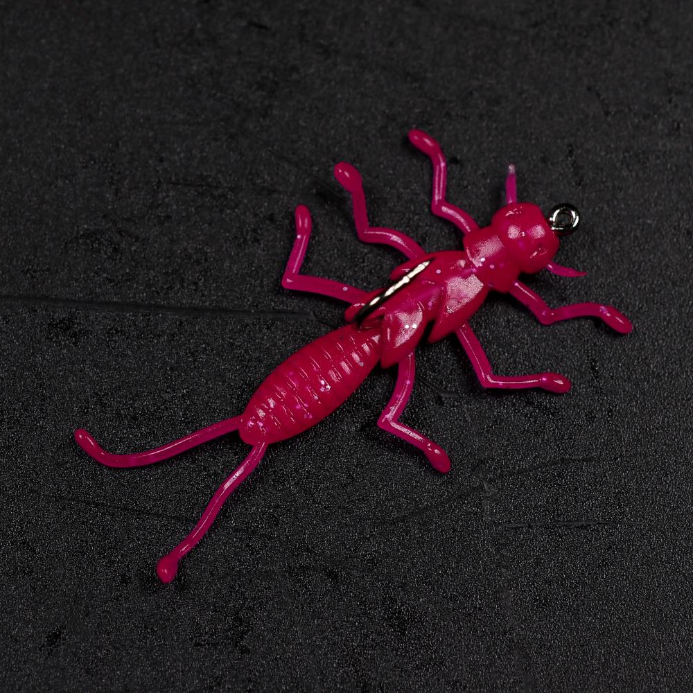 Bimoo 100 шт., мягкая приманка для ловли форели, маленькая приманка для ловли насекомых с крючком, сковорода для рыбалки