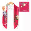 91CM large square scarf women's gift spring and autumn sunscreen silk scarf Suzhou and Hangzhou trend satin large square scarf shawl wholesale