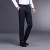 Повседневные брюки для молодых мужчин, осенне-зимние новые деловые повседневные однотонные толстые прямые брюки, мужские брюки, костюм для папы