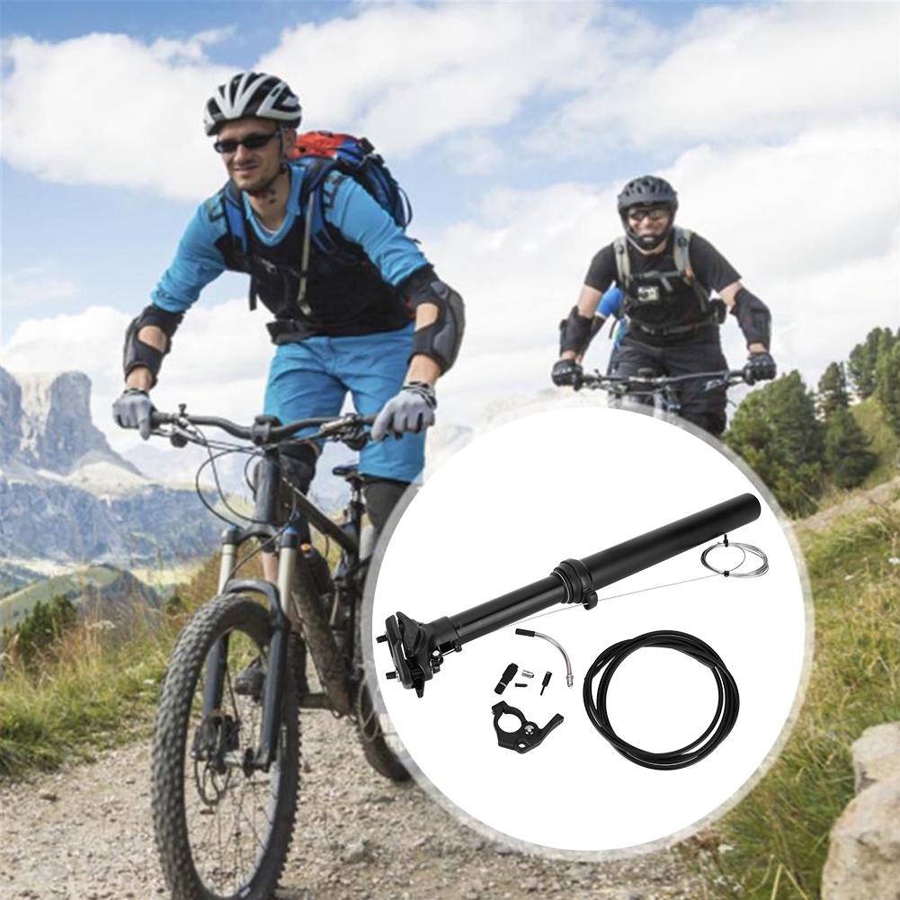 7075 Aluminium Alloy Black Road Bicycle Wire Control Oil Pressure Lifting Seatpost Mountain Bike