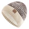 Unisex Two-Tone Winter Hats Add Fur Lined Men And Women Fashion Warm Beanie Cap Casual Winter Knitted Hats