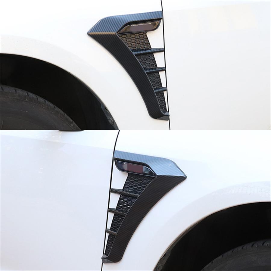 3D Glossy Black Car Side Wing Air Flow Fender Intake Vent Trim Sticker Universal