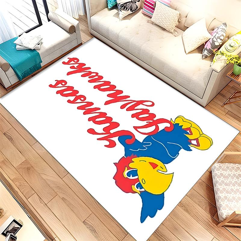 Kansas Jayhawks (14) Rug Suitable For Living Rooms Bedrooms Computer Rooms Dining Areas And Placement Under Tables And Chairs Also An Ideal Choice For
