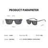 Men's & Women's Magnetic Polarized Clip-On Sunglasses - Retro Square Frame, Spring Legs, 5 Interchangeable Lenses Set (Model 2249)