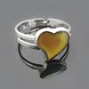 Кольцо в форме сердца, чувствительное к температуре, меняющее цвет, модное, персиковое, с открытым ртом, кольцо, женские ретро-ювелирные кольца, подарок