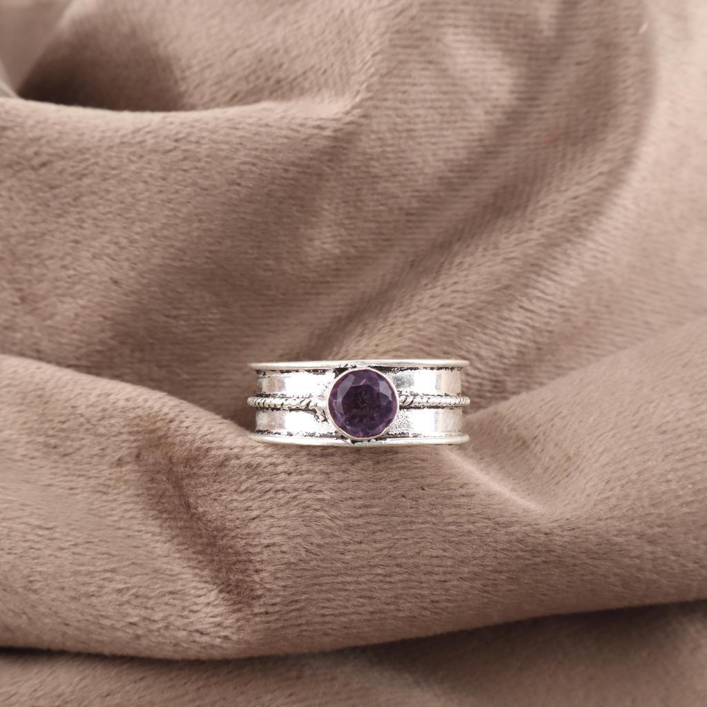 Замечательные украшения из серебра с африканским аметистом, Удивительное серебряное кольцо ручной работы, Кольцо из стерлингового серебра 925 пробы, Подарок для католиков