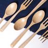 Портативный Экологичный Кухонный Десертный Вилка для Салата Мороженого Деревянная Ложка Посуда