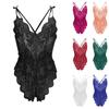 Женское нижнее белье с цветочным кружевом, нижнее белье Babydoll с V-образным вырезом, пижама с ремешком