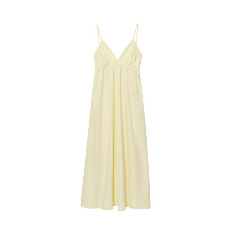 Spring New Arrival White Suspender Dinner Suit Sexy V-neck Trench Coat Midi Skirt Dress 3182210