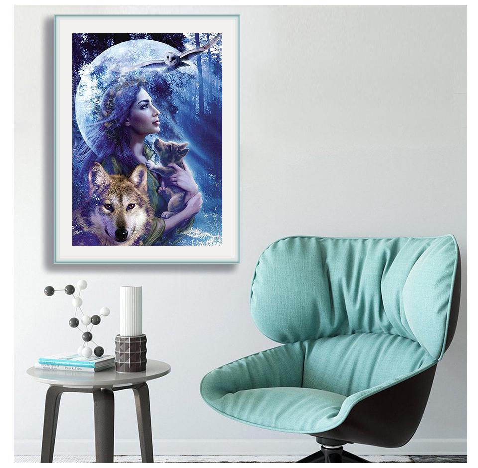 Алмазная картина животное вышивка крестиком Алмазная вышивка волк полная дрель дисплей комплект алмазной мозаики зимний пейзаж искусство