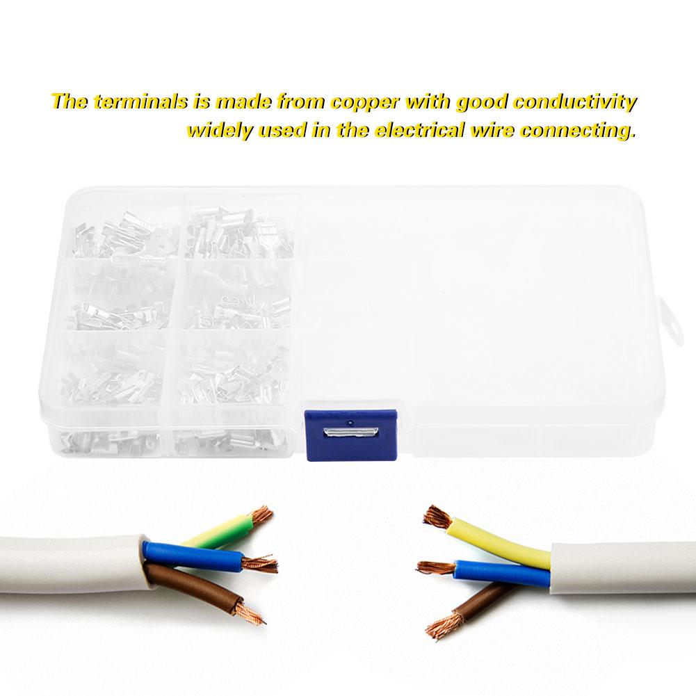 270pcs Male  Female Spade Crimp Terminal Connector Kit With Insulated Sleeve