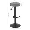 Bar Stool Set of 2 Dark Gray Velvet