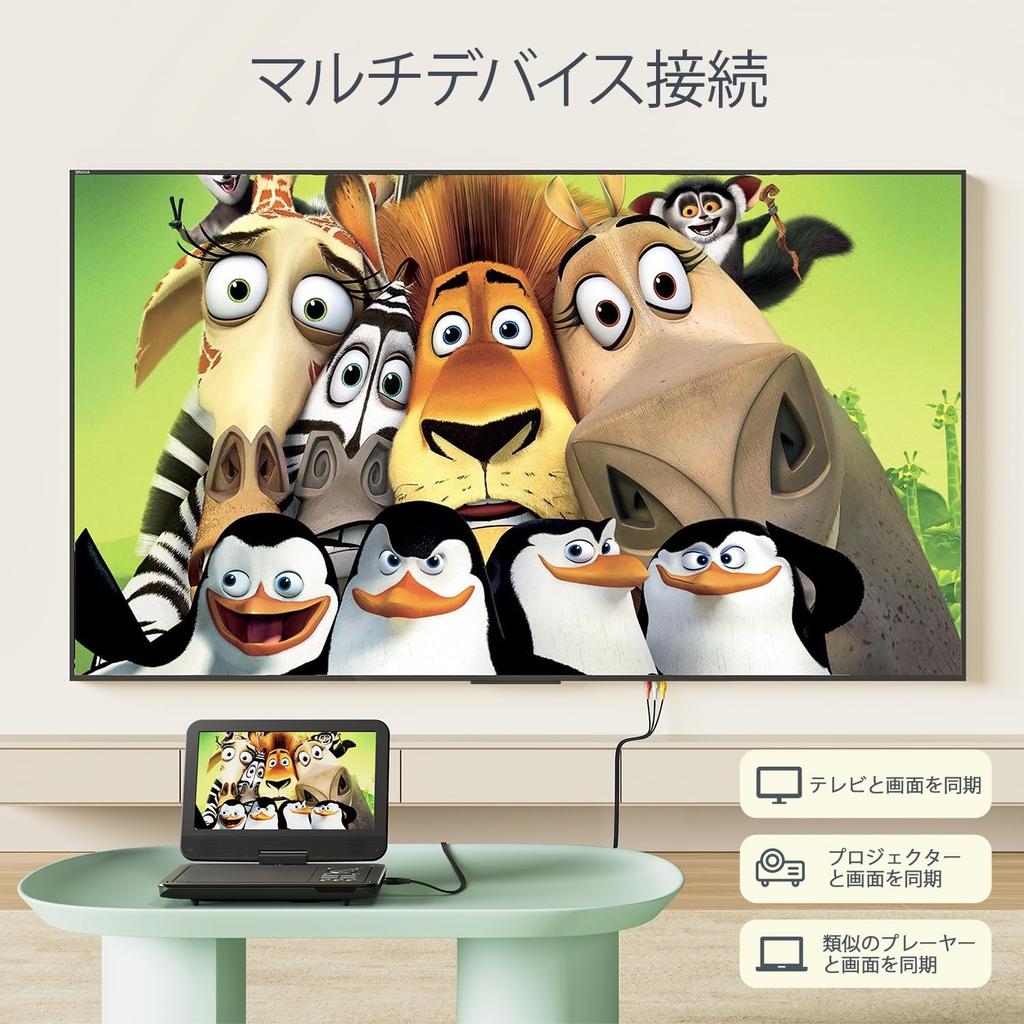 Портативный DVD-плеер YOTON Оснащен ЖК-дисплеем и аккумулятором, обеспечивающим непрерывную работу в течение 4–6 часов. Совместимость с регионами не имеет значения.