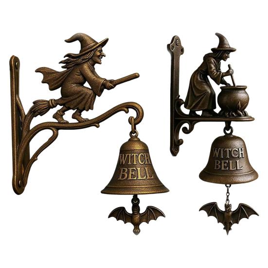Хэллоуин Ведьма Колокольчик Винтажный Металлический Приветственный Дверной Звонок Колокольчик Лавочника Дом Офис