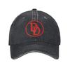 Повседневные Бейсболки с Красным Логотипом DD на Груди Унисекс Женские Потертые Стиранные Snapback Кепки Регулируемые Кепки Кепка