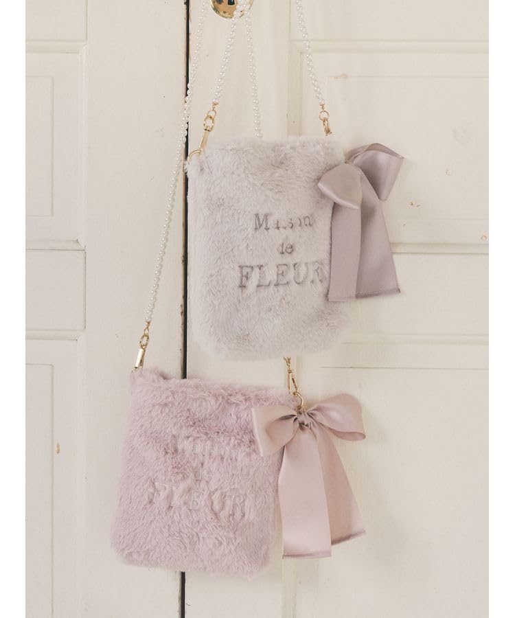 De Одежда Мемориал Мех Жемчуг Мини Сумка Через Плечо для Лаванды [Maison Fleur] Женщины,