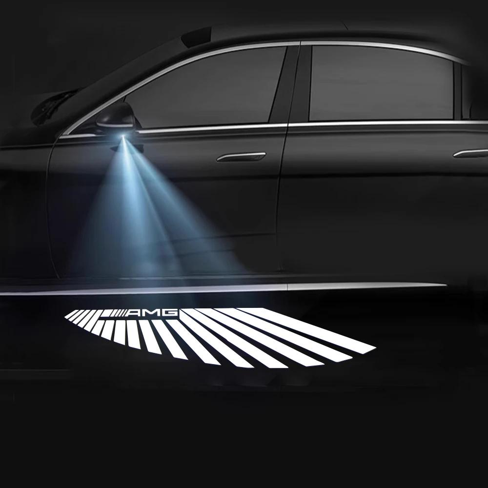 For Mercedes Benz 2PCS LED Angel Wings Car Atmosphere Welcome Light Auto Projector Rearview Mirror Carpet Lamp for Mercedes Benz