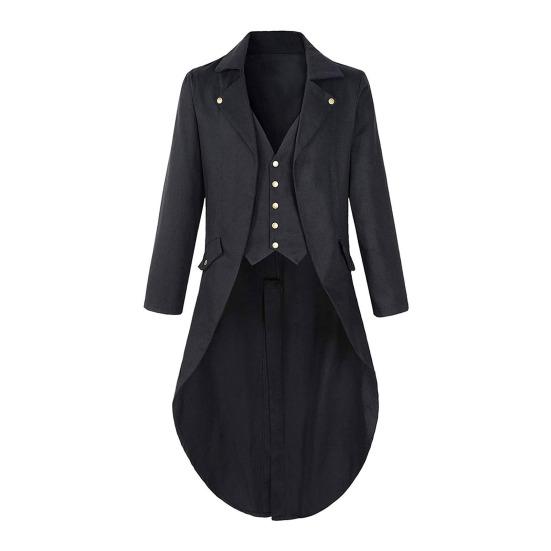 Приталенный смокинг с лацканом, с длинными рукавами, в стиле ретро, пиджак для платья, пиджак для костюма в средневековом стиле, одежда для праздничных вечеринок