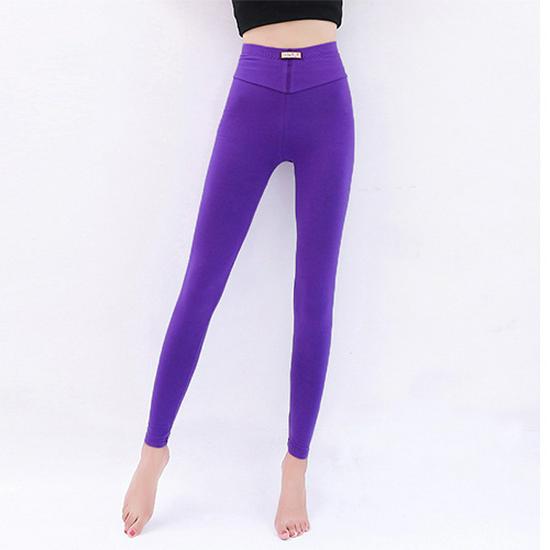 Women's High Waist Slim Fit Cotton Long Johns - Solid Color Thin Warm Pants