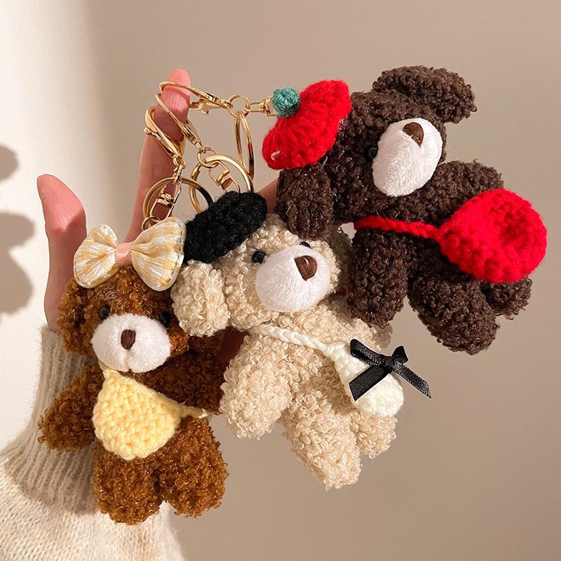 Festive Activities Plush Pendant Gift Backpack Bear DIY Dressup Doll Keychain Bag Accessories
