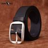 Men's Retro Silver-Plated Belt Steel Buckle Genuine Cattlehide Leather Surface Simple All-Match Casual Jeans Belt Men