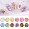 1box Laser Nail Art Foil Paper Glitter 12 Colors Aluminum Paper Nail Flakes Sequin Irregular Nail Art Decoration