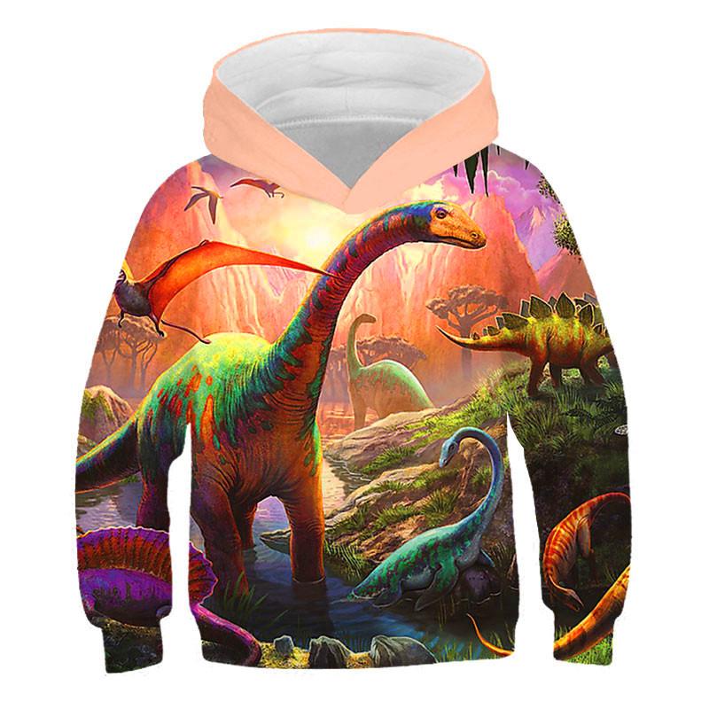 Hoodies Jurassic Park 3D Print Animal Dinosaurs Sweatshirts Boys Girls Children Hooded Pullovers Fashion Kids Tracksuit Clothing