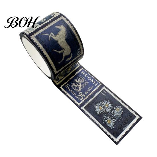 Retro Adhesive Tape Vintage Stamp Washi Roll, Aesthetic Decorative Masking Tape, for DIY Art Crafts, Journaling Scrapbooking Supplies Planner