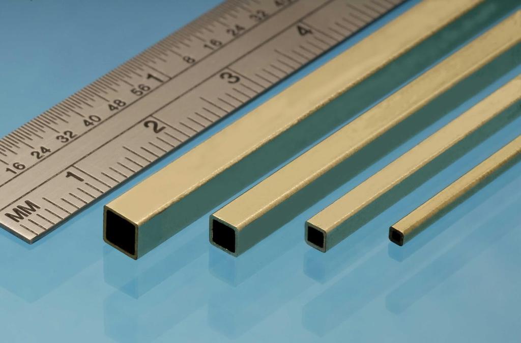 Albion Alloys Латунный квадрат x 305 мм Упаковка хобби AALSB2M Труба, 4,76 4,76 мм, Длинная, 2, Материал,