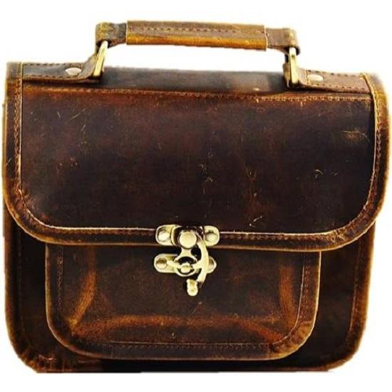 Leather Women's Hippie Leather Purse Cross-body Shoulder Bag Travel Satchel Handbag Tote 9" X 7"