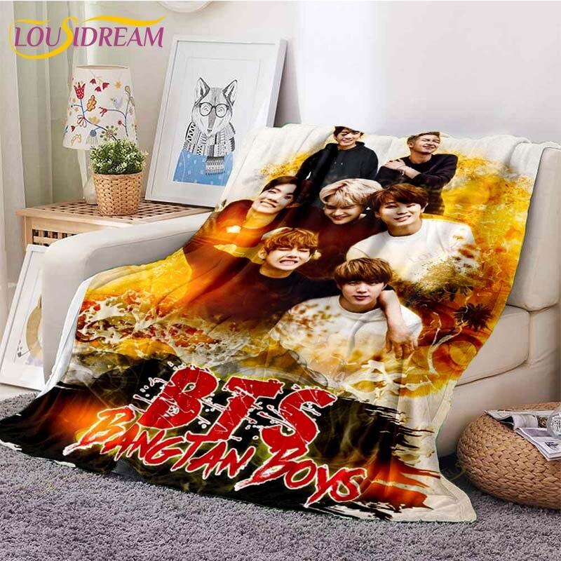 Новейшее одеяло Kpop Bangtan для мальчиков, одеяло для дивана-кровати, супер мягкое теплое одеяло, флисовое одеяло