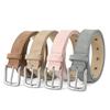 Women Belt Matte Texture Solid Color Pin Buckle Belt Multi Holes Adjustable Length Faux Leather Waistband