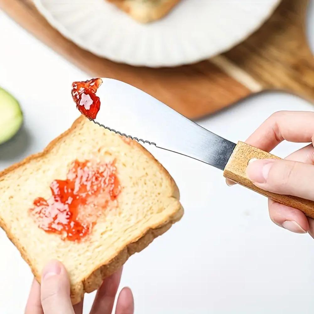 Mini Size Butter Knife Wood Handle Butter Spatula Multifunctional Jam Spreader Bread
