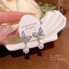 Blue Butterfly Pearl Earrings for Women - Elegant Versatile Style