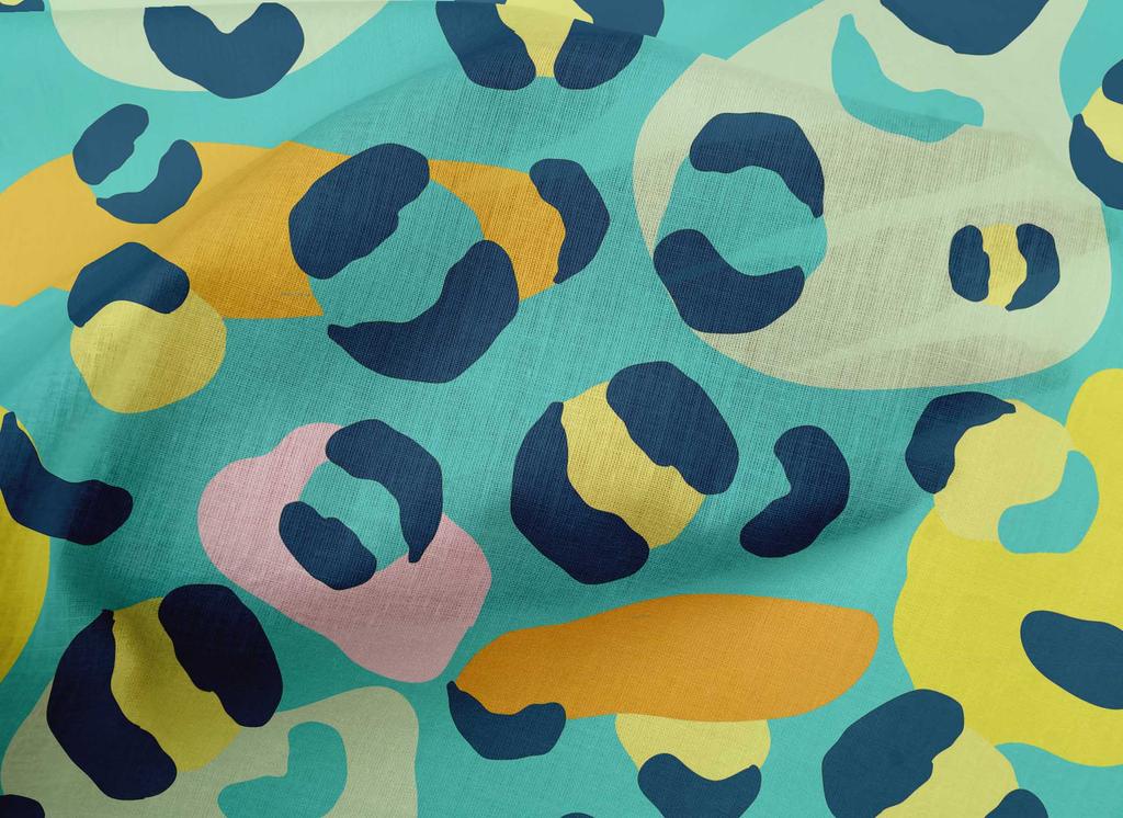 oneOone Cotton Poplin Aquamarine Green Fabric Animal Skin Quilting Supplies Print Sewing Fabric By The Yard 42 Inch