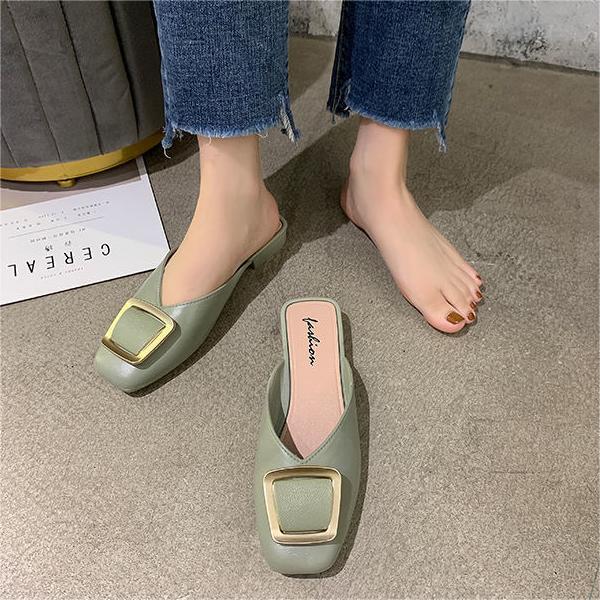 Maogu квадратный носок мюли низкий каблук женские удобные сандалии модные повседневные женские тапочки на плоской подошве 2024 женские тапочки летние элегантные