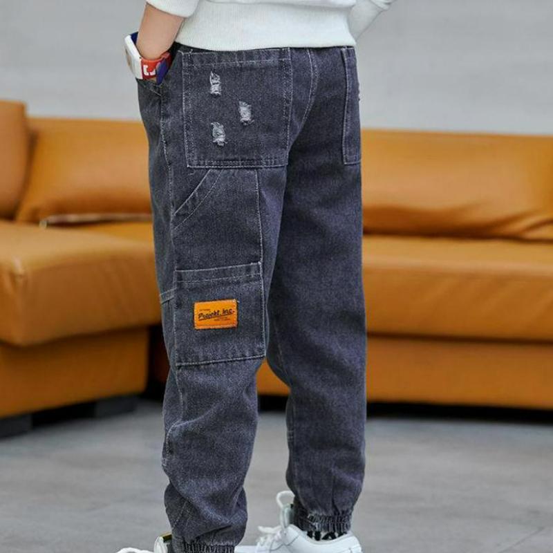 Autumn Winter Boys Jeans 4-13 Years Old Kids Jeans Pants Baby Boys Jean Kids Plus Velvet