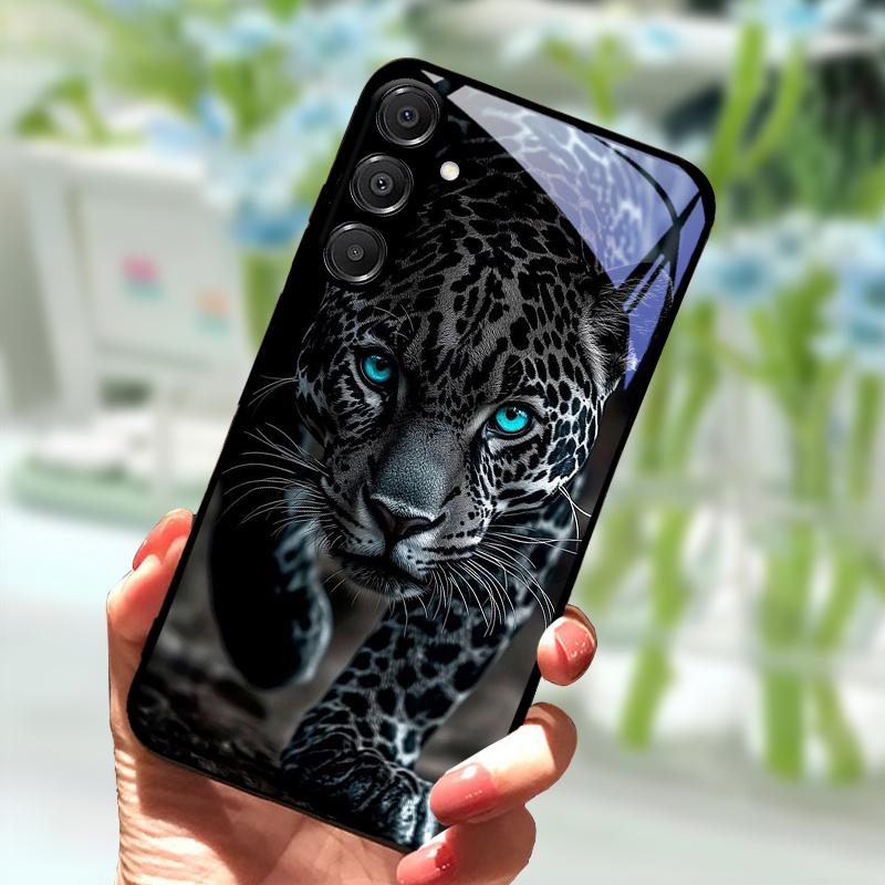 Для Samsung A56 Стеклянный чехол A26 A36 Жесткий ПК Закаленное стекло Чехол для телефона Для Galaxy A15 A25 A35 A55 Мультяшный Роскошный Ударопрочный Чехлы